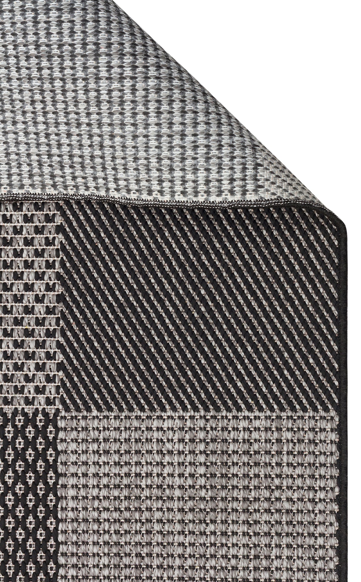 Savne Antrasit Gri Geometrik Desenli Modern Kilim – genel görünüm