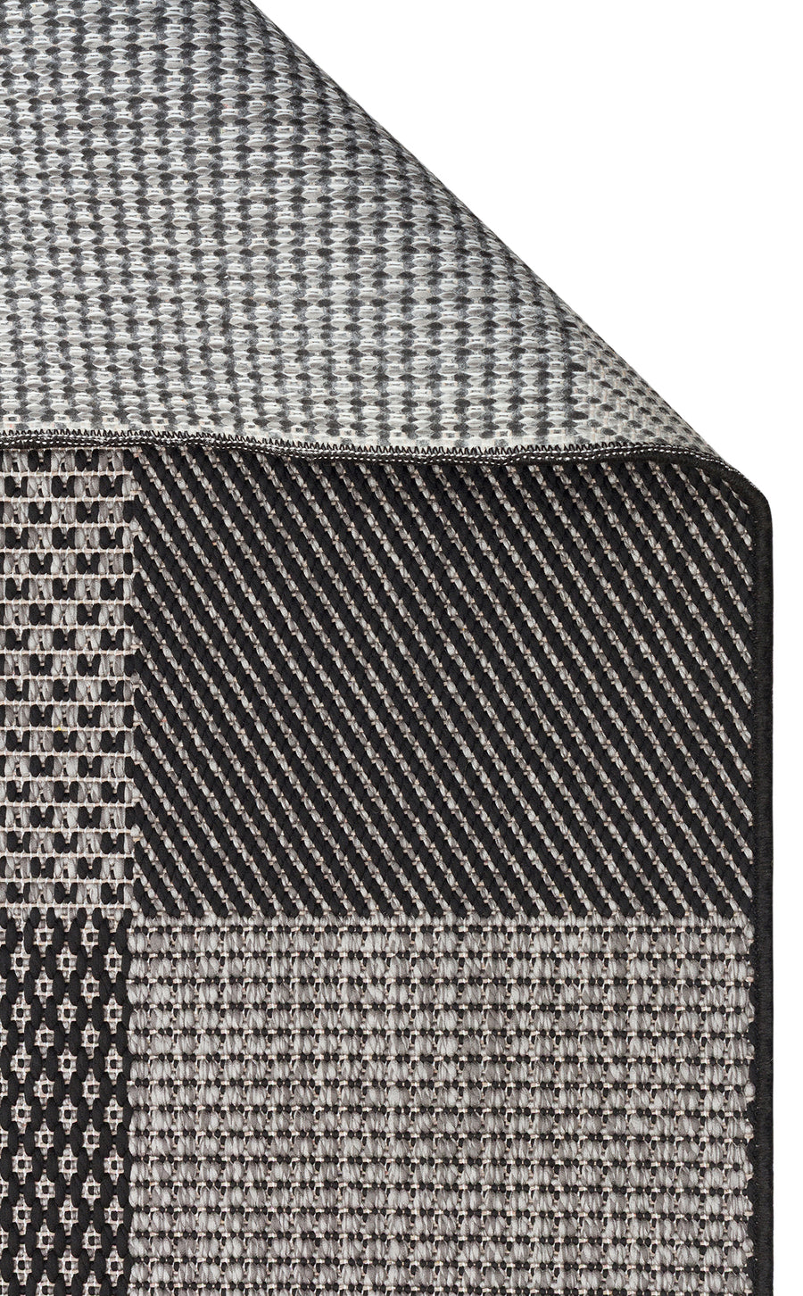 Savne Anthracite Grey Geometric Modern Kilim Pattern Rug – overall view