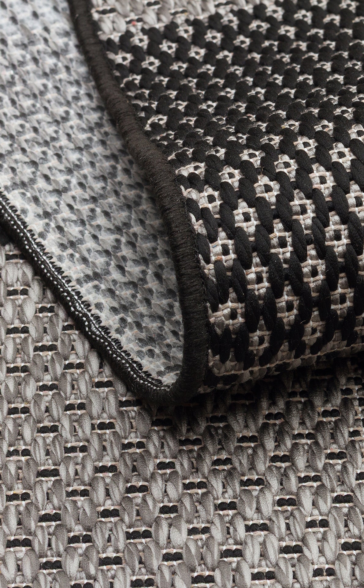 Savne Antrasit Gri Geometrik Desenli Modern Kilim – kenar detayı