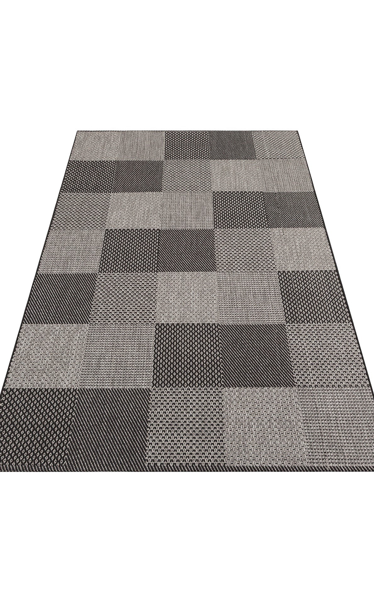 Savne Antrasit Gri Geometrik Desenli Modern Kilim – mekânda kullanım