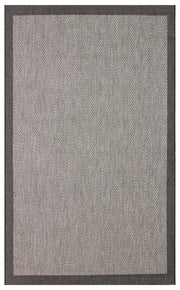 Savne Gri Siyah Geometrik Desenli Modern Kilim