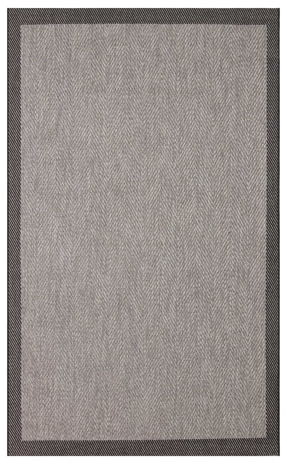 Savne Gri Siyah Geometrik Desenli Modern Kilim