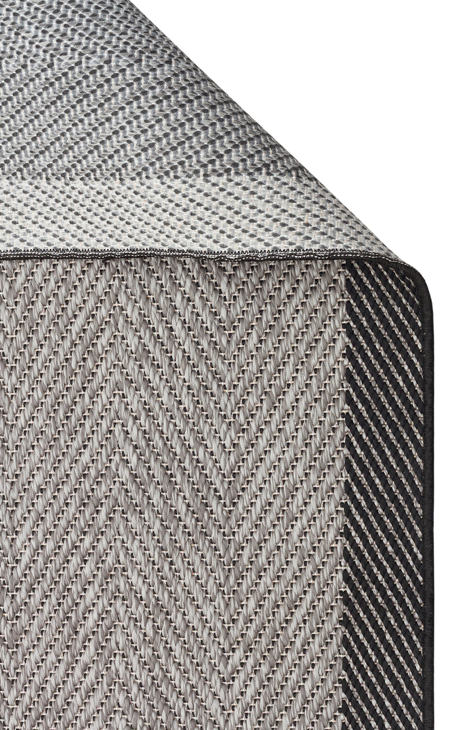 Savne Grey Black Geometric Modern Kilim Patterned Rug – overall view