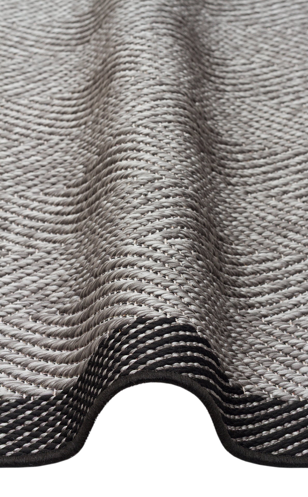 Savne Gri Siyah Geometrik Desenli Modern Kilim – doku yakın çekim