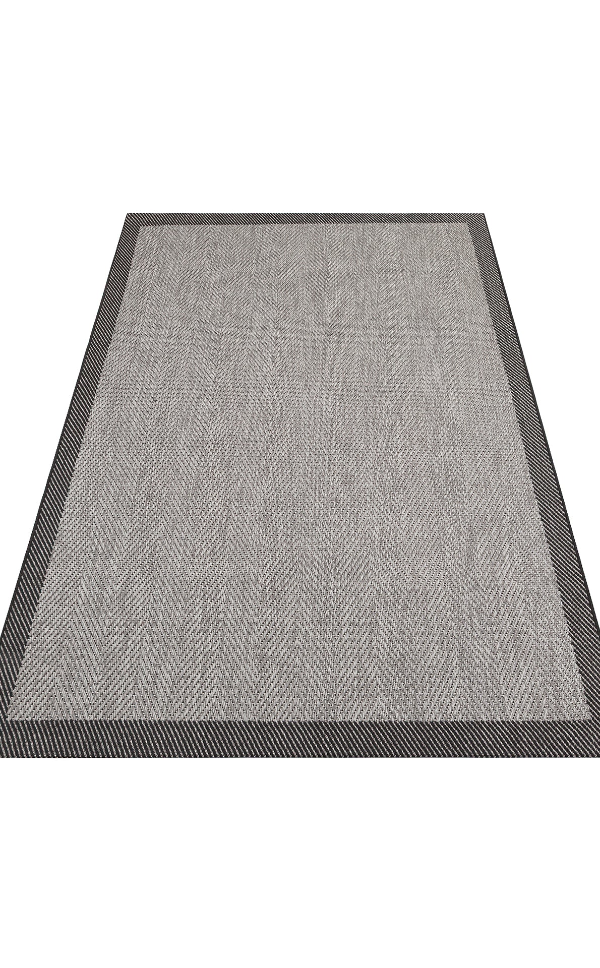 Savne Gri Siyah Geometrik Desenli Modern Kilim – mekânda kullanım