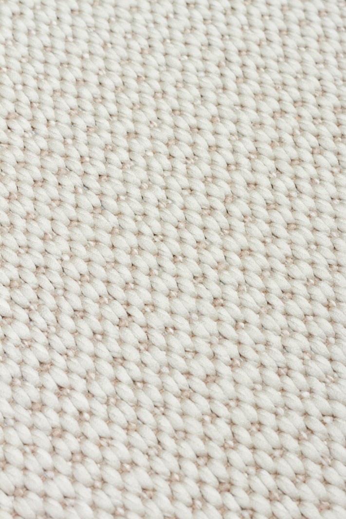 Savne Bej Ekru Bordürlü Dokulu Modern Kilim – detay görünümü