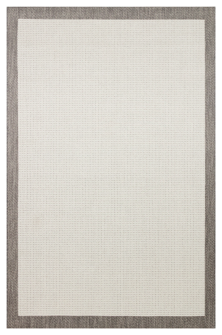 Savne Gri Bej Bordürlü Kaymaz Tabanlı Modern Kilim