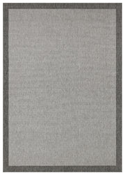 Savne Koyu Gri Kırmızı Bordürlü Dokulu Modern Kilim