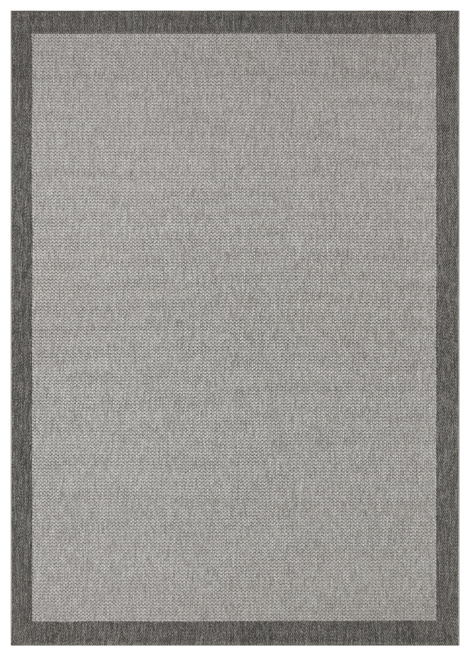 Savne Koyu Gri Kırmızı Bordürlü Dokulu Modern Kilim