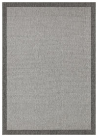 Savne Koyu Gri Kırmızı Bordürlü Dokulu Modern Kilim