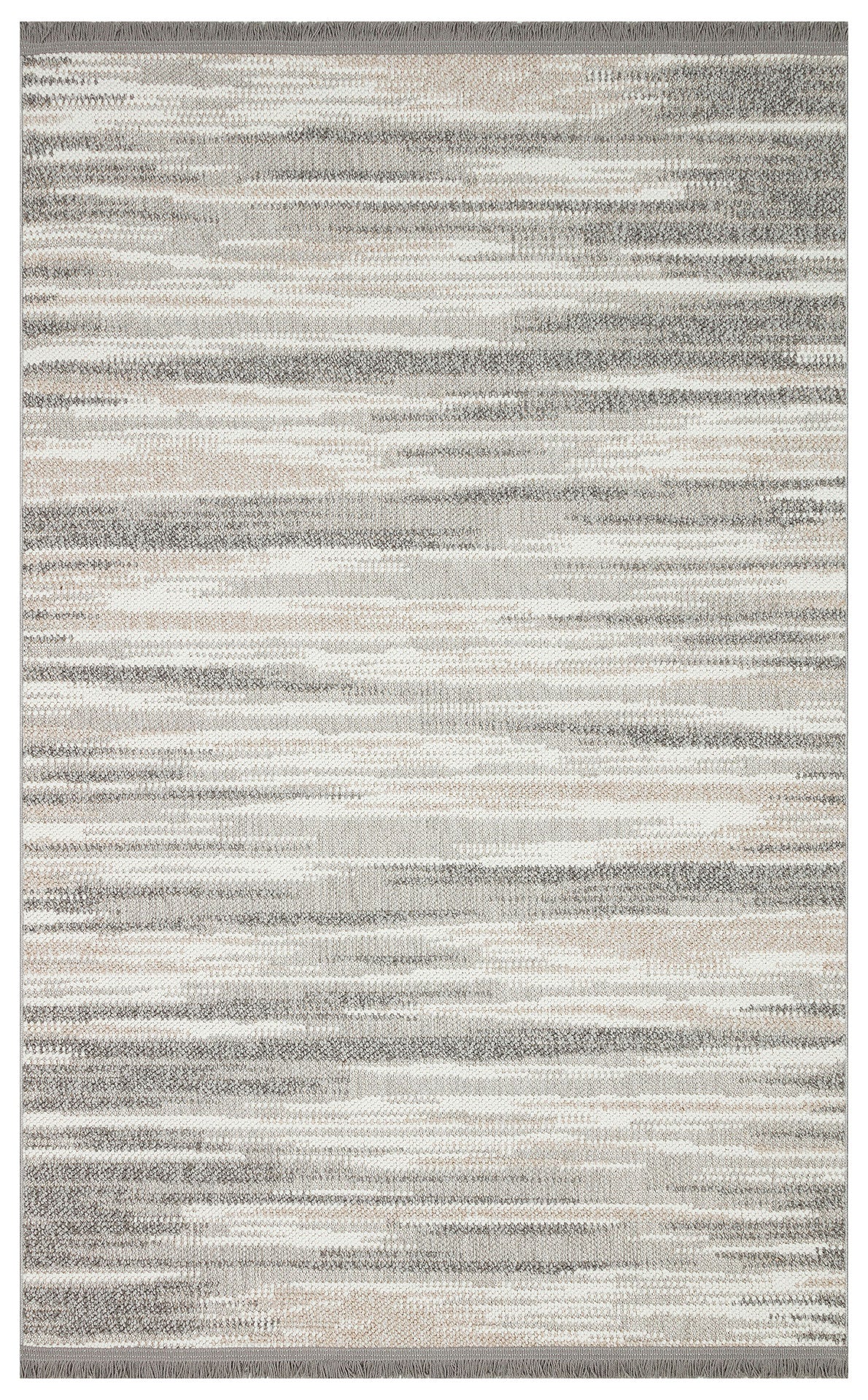 Aleva Gri Bej Modern Soyut Desenli Polyester Halı