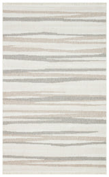 Tapis Aleva blanc et gris moderne à motifs abstraits, tissé à la machine