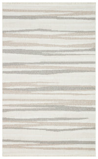 Alfombra moderna de máquina blanca y gris con diseño abstracto, Aleva