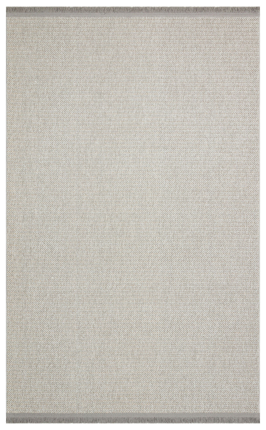 Aleva Bej Gri Düz Renk Modern Polyester Makine Halısı