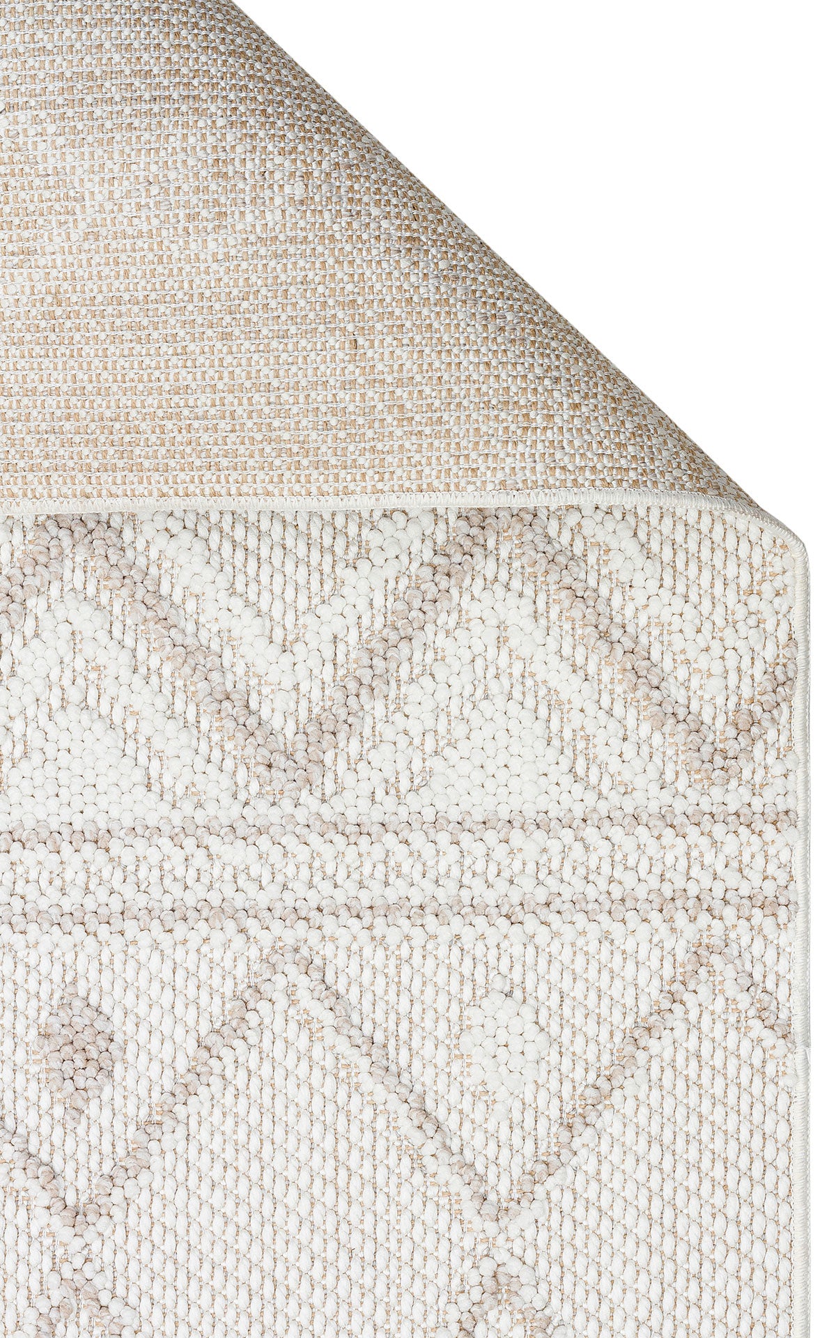 Aleva Kırmızı Bej Geometrik Desenli Polyester Halı – genel görünüm
