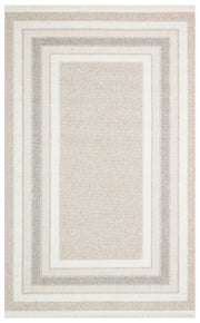 Aleva Bej Gri Geometrik Desenli Modern Polyester Halı
