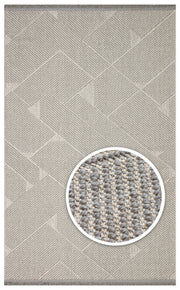 Aleva Gri İnce Çizgi Geometrik Desenli Polyester Halı