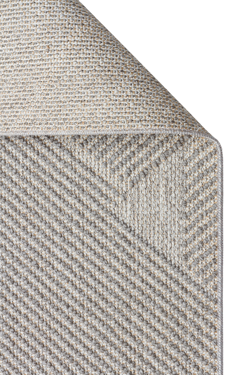Aleva Gri İnce Çizgi Geometrik Desenli Polyester Halı – genel görünüm