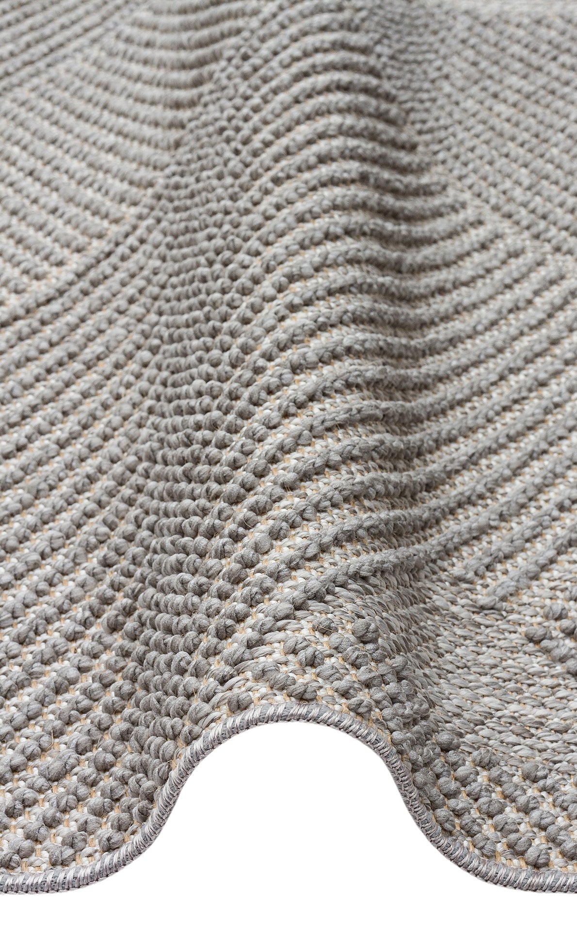 Aleva Gri İnce Çizgi Geometrik Desenli Polyester Halı – doku yakın çekim