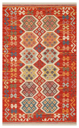 Lerva Multi-Colour Ethnic Patterned Kilim