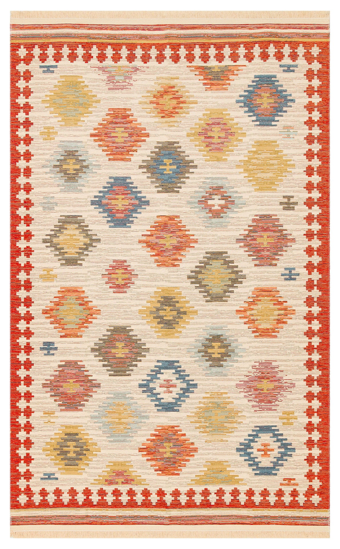 Lerva Etnik Çok Renkli Geometrik Desenli Kilim – genel görünüm