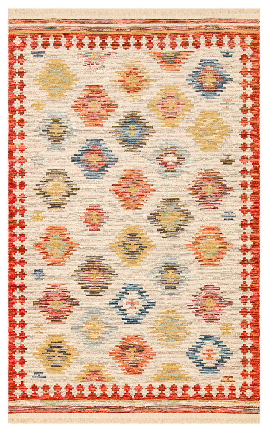 Lerva Etnik Çok Renkli Geometrik Desenli Kilim – genel görünüm