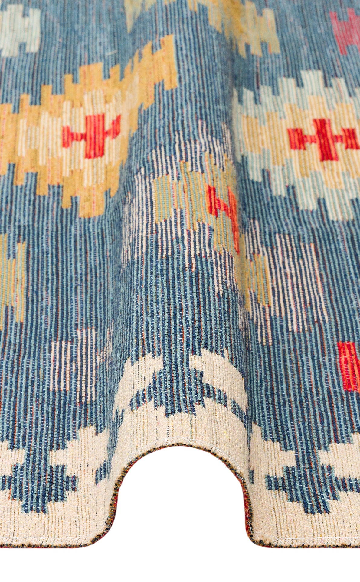 Lerva Etnik Çok Renkli Geometrik Desenli Kilim – detay görünümü