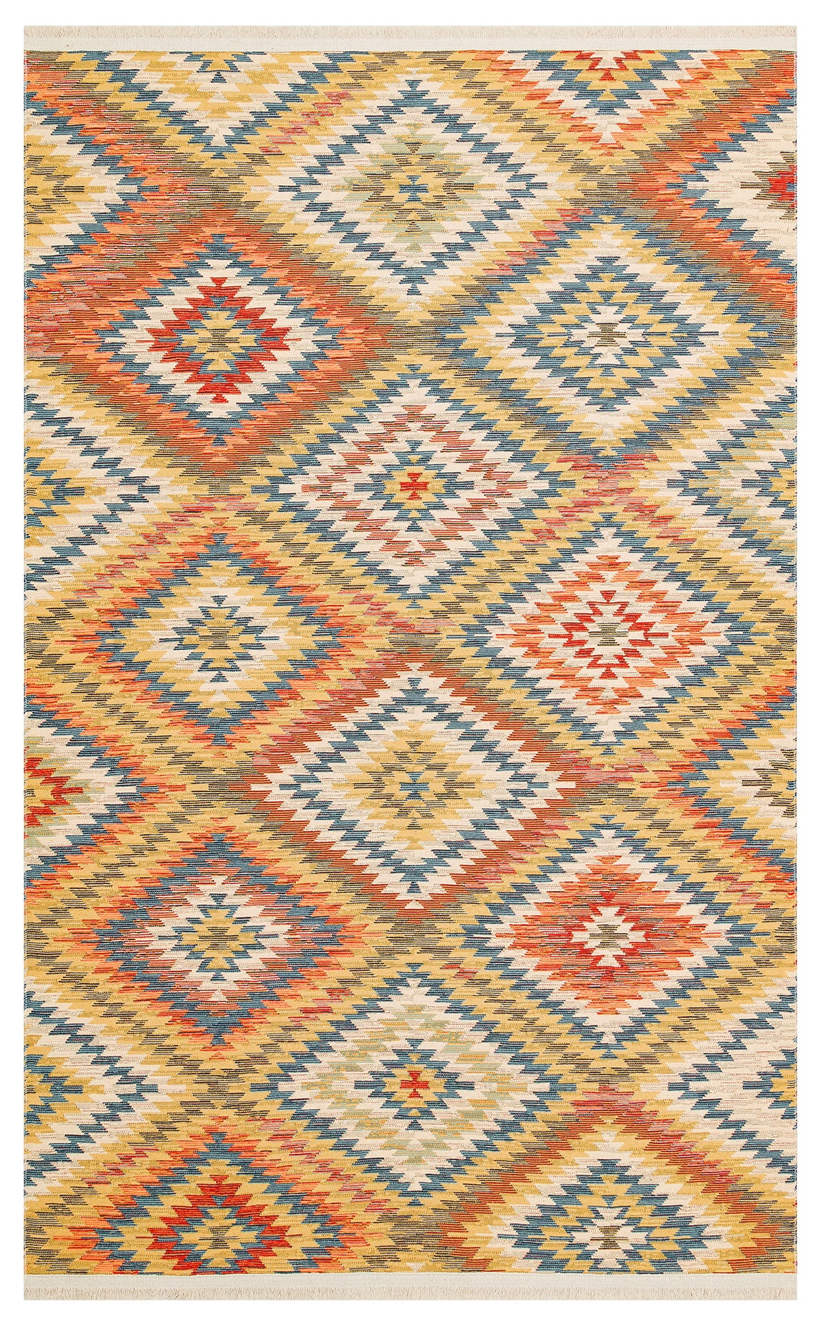 Lerva Terra Çok Renkli Etnik Desenli Kilim – genel görünüm
