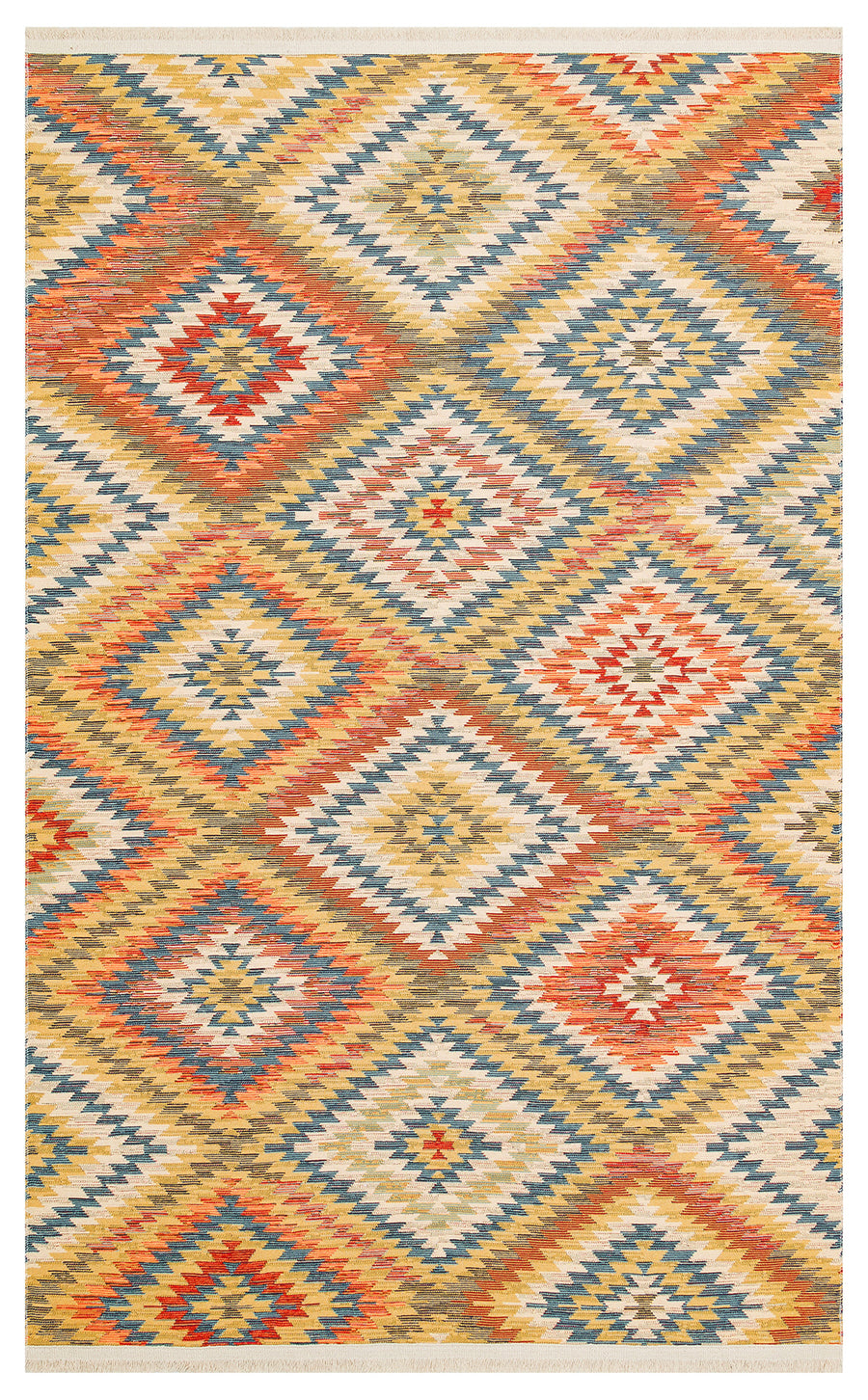 Lerva Terra Çok Renkli Etnik Desenli Kilim – genel görünüm