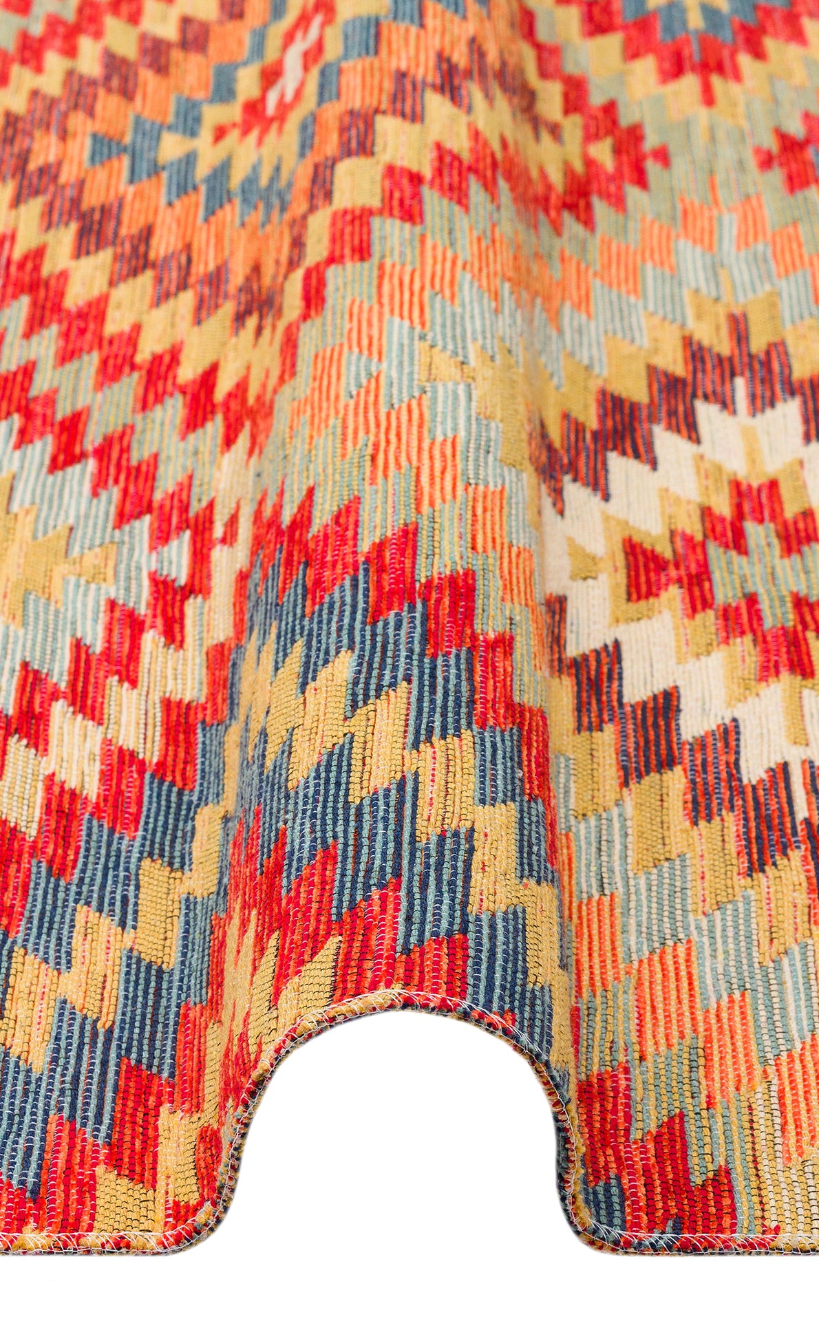 Lerva Terra Çok Renkli Etnik Desenli Kilim – detay görünümü