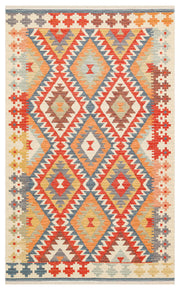 Lerva Çok Renkli Etnik Geometrik Desenli Kilim