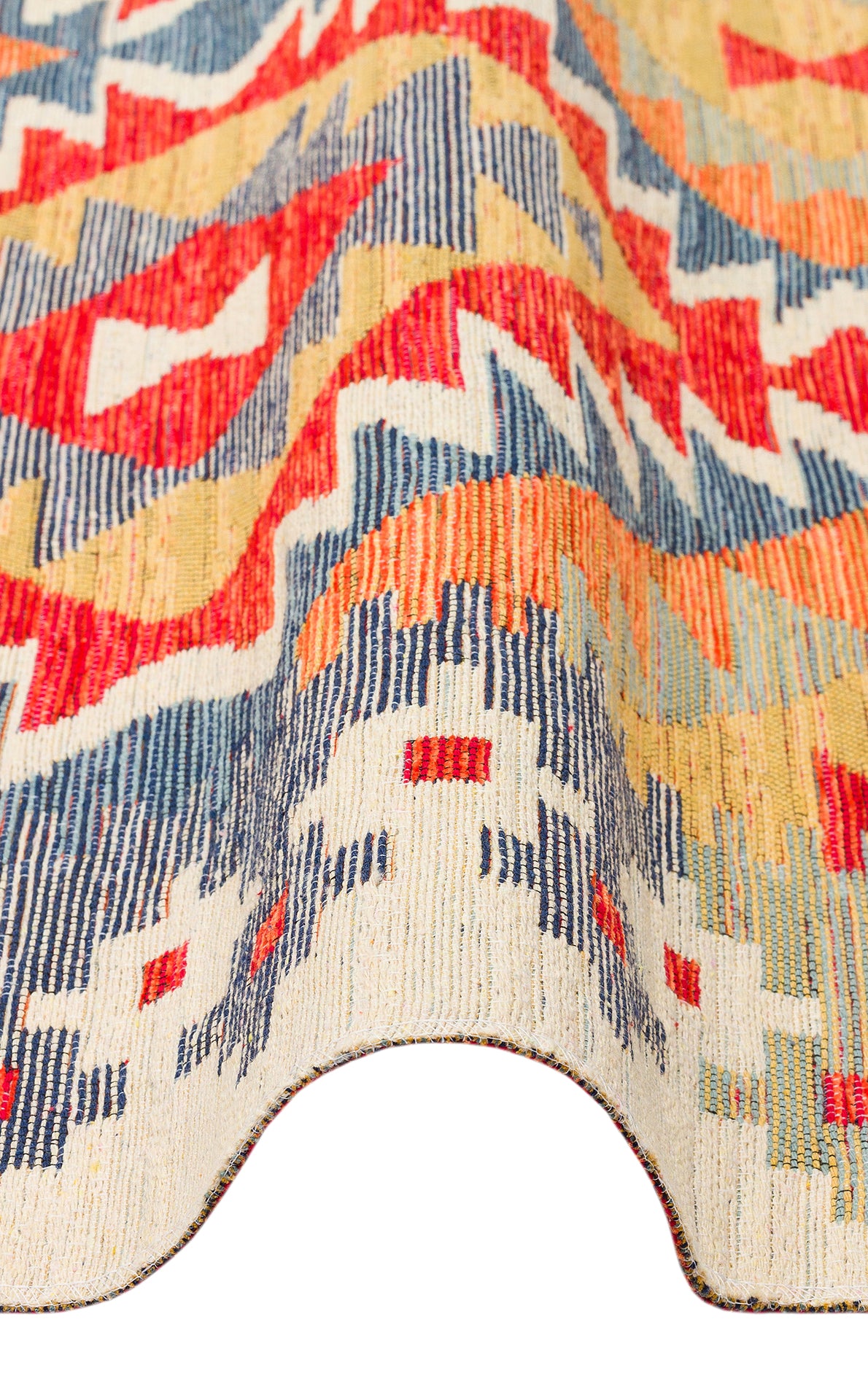 Lerva Çok Renkli Etnik Geometrik Desenli Kilim – detay görünümü