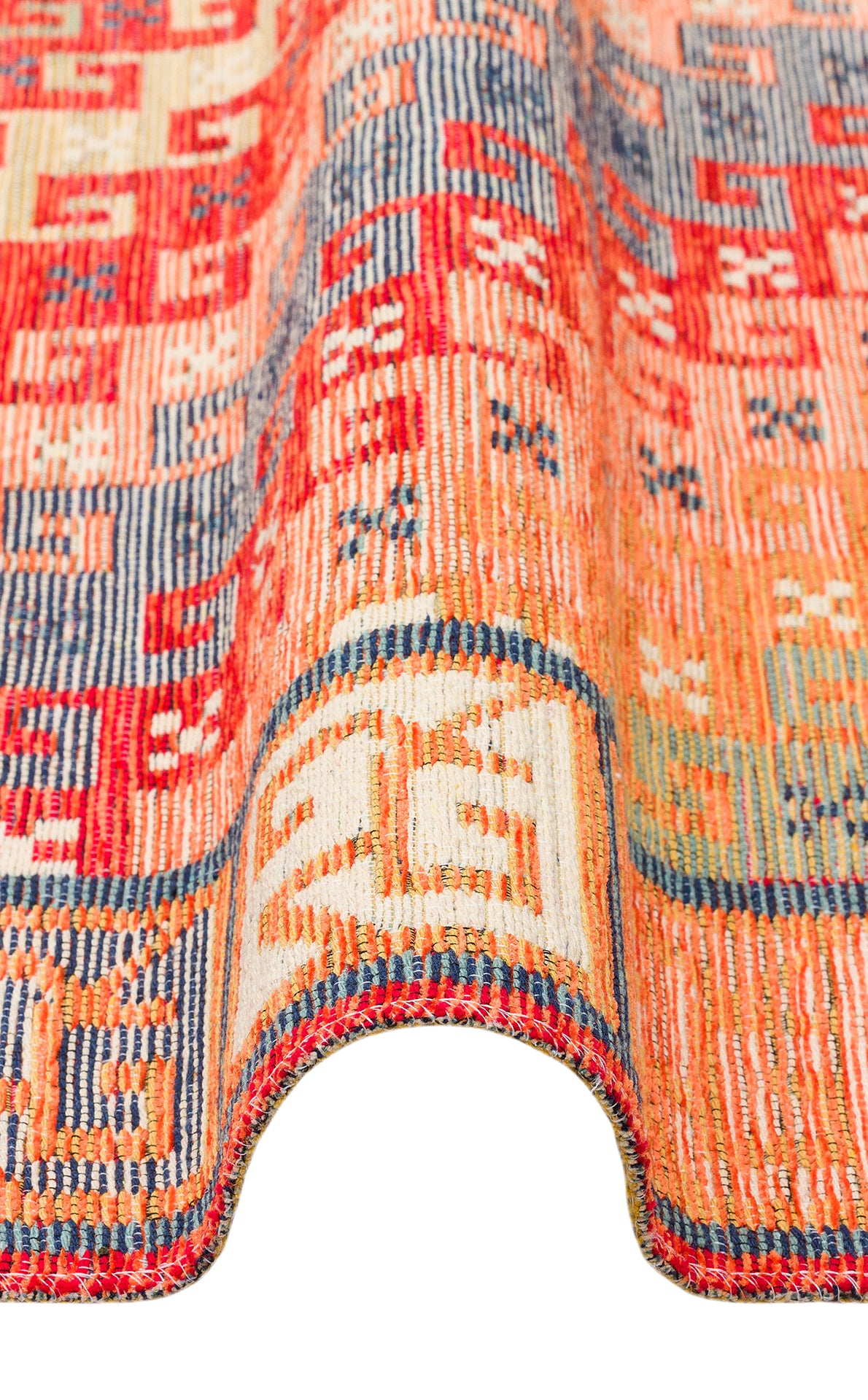 Lerva Çok Renkli Geometrik Desenli Etnik Kilim – detay görünümü