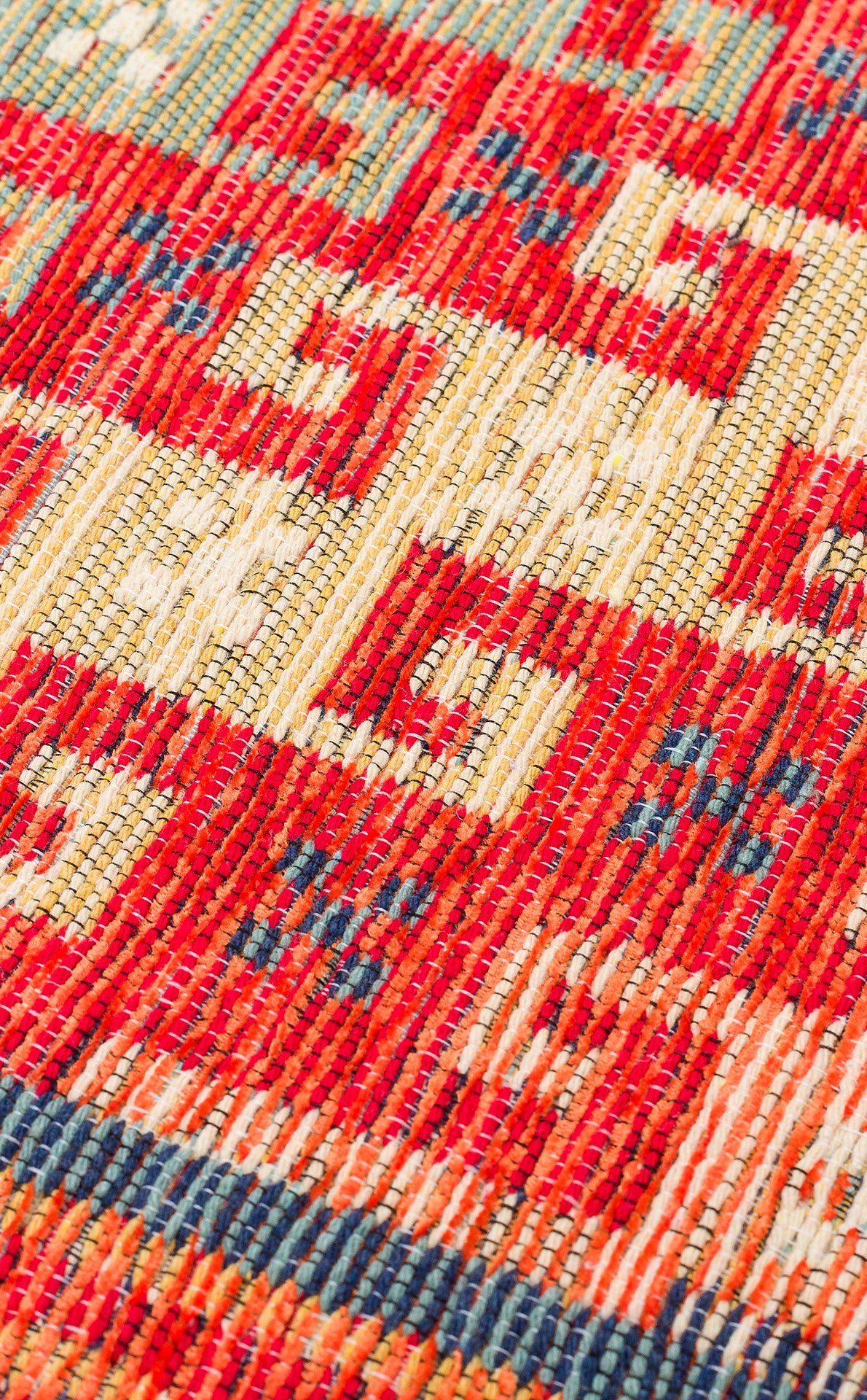 Lerva Çok Renkli Geometrik Desenli Etnik Kilim – mekânda kullanım