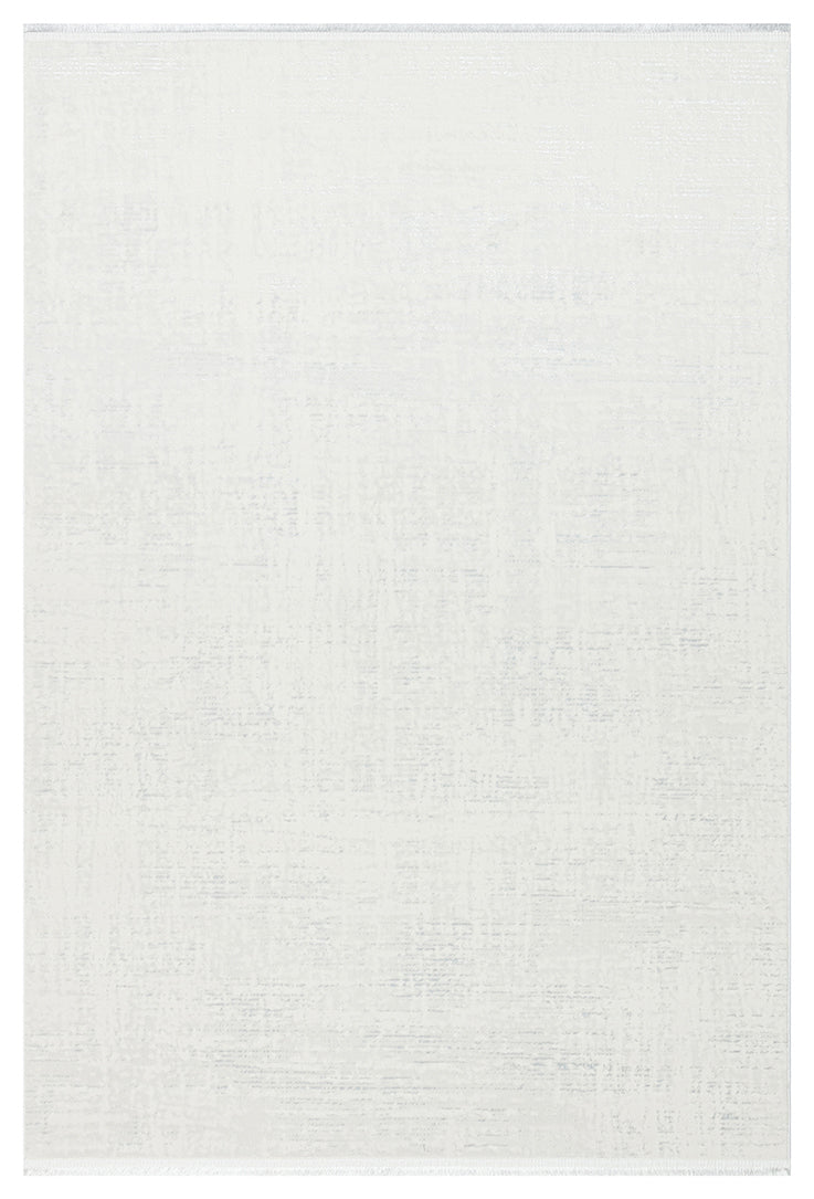 Zomri Beyaz Silik Soyut Desenli Sade Modern Halı