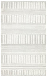 Vayra White Grey Geometric Pattern Modern Polyester Rug