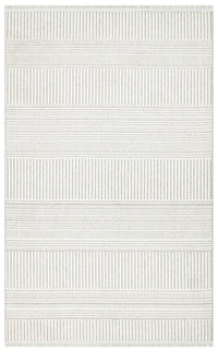 Vayra Beyaz Gri Geometrik Desenli Modern Polyester Halı