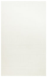 Vayra White Modern Geometric Embossed Machine-Made Rug