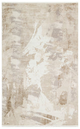 Akrel Beige Grey Abstract Pattern Modern Micropolyester Rug