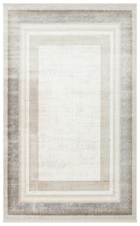 Akrel White Grey Modern Geometric Micropolyester Acrylic Rug