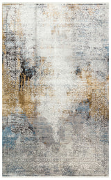 Alben Grey Blue Abstract Pattern Modern Living Room Rug