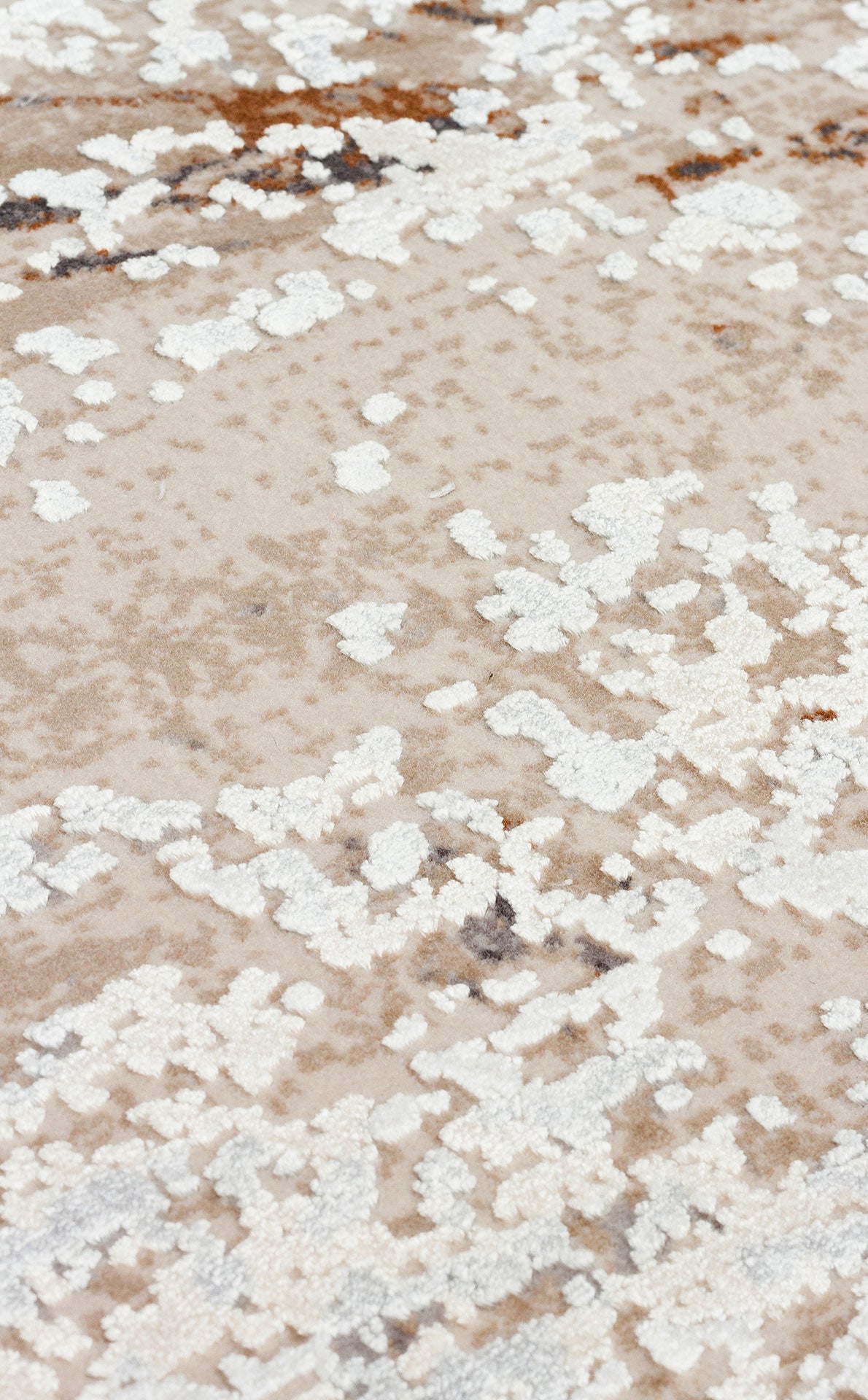 Tapis Alben beige et gris, motif abstrait moderne, en acrylique et viscose – vue détaillée