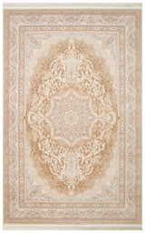 Zomra Beige Brown Classic Medallion Pattern Rug