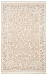 Zomra Beige Ecru Floral Classic Acrylic Machine-made Rug