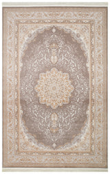 Zomra Brown Beige Classic Medallion Machine-Made Rug