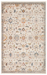 Ruvio Ecru Grau Modern Blumen Gemusterter Maschinenteppich