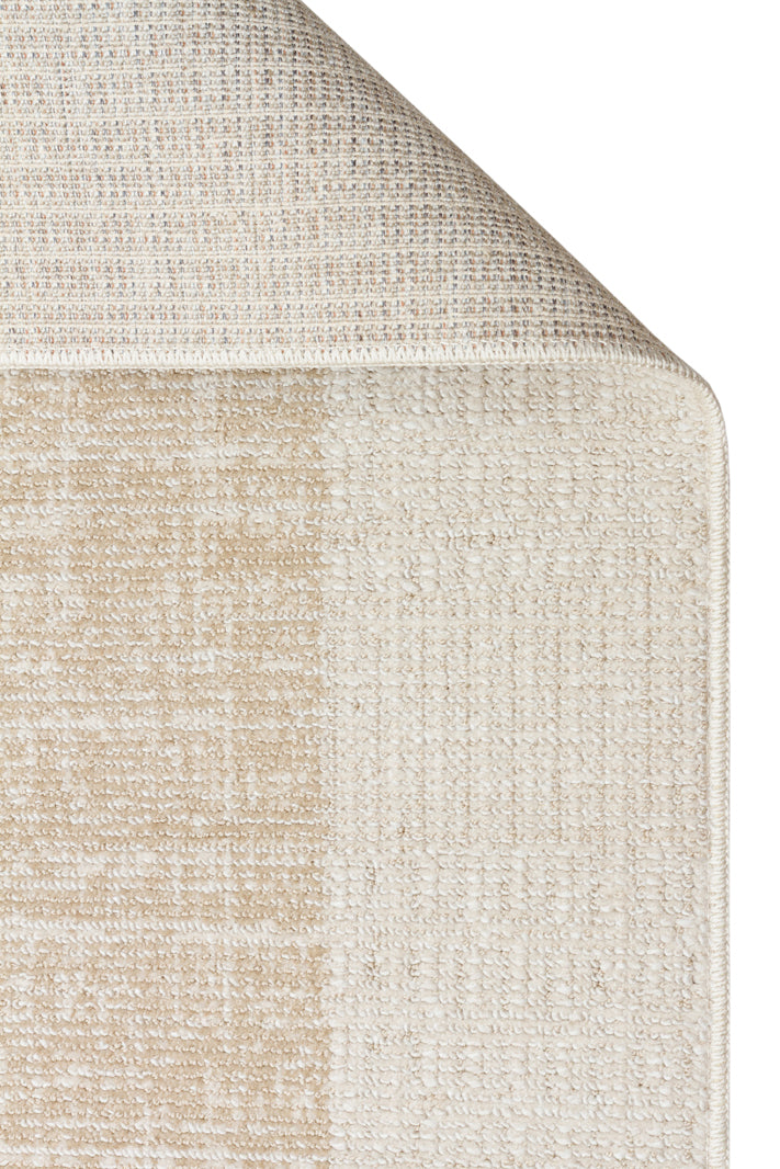 Nivlo Bej Ekru Modern Geometrik Desenli Polyester Halı – genel görünüm