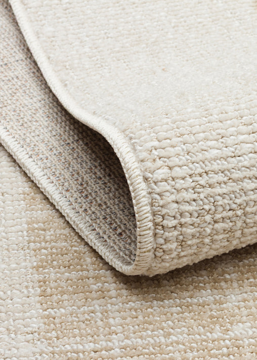 Nivlo Bej Ekru Modern Geometrik Desenli Polyester Halı – mekânda kullanım
