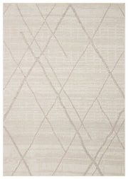 Nivlo Bej Gri Modern Geometrik Polyester Makine Halısı