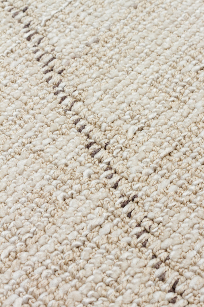 Nivlo Bej Gri Modern Geometrik Polyester Makine Halısı – detay görünümü